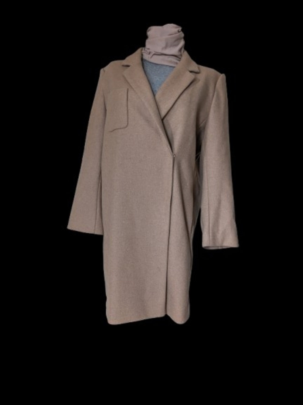 GAP Womens Taupe Wool Coat Hidden Double-Breasted Snaps XXL NWT